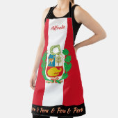 Peruaanse Vlag schort, Peruaanse Chefs keuken Schort (Insitu)