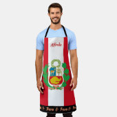 Peruaanse Vlag schort, Peruaanse Chefs keuken Schort (Gedragen)