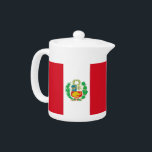 Peruaanse vlag theepot<br><div class="desc">Verhoog je thee-ervaring met onze prachtige theepot met de vlag van Peru! Deze theepot is niet alleen een functioneel item; het is een prachtige viering van de Peruaanse cultuur en trots. Het levendige ontwerp toont prominent de iconische Peruaanse vlag, waardoor het een unieke en zinvolle aanvulling is op uw keukengerei....</div>