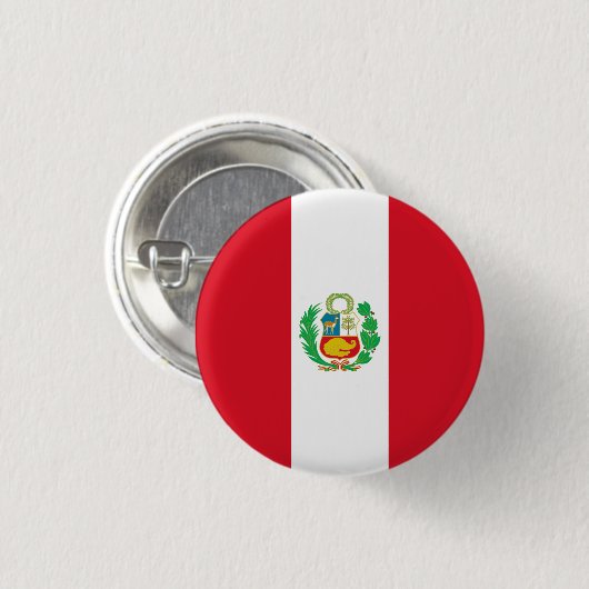 Peruaanse vlag, vlag van Peru Ronde Button 3,2 Cm (Voorkant /achterkant)