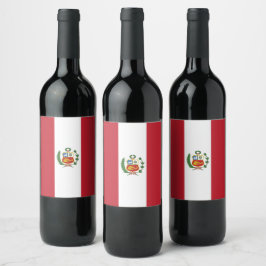 Peruaanse vlag wijn etiket