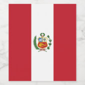 Peruaanse vlag wijn etiket (Enkel label)