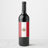 Peruaanse vlag wijn etiket (Voorkant)