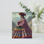 Peruaanse vrouw in traditionele klederdracht briefkaart (Staand voorkant)