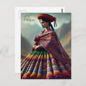 Peruaanse vrouw in traditionele klederdracht briefkaart (Voorkant / Achterkant)