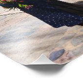 Peruaanse vrouwen Holding Flowers Foto Afdruk (Hoek)