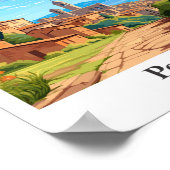 Perugia Italië Kunst Vintage Reizen Illustratie Poster (Hoek)