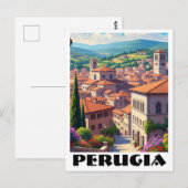 Perugia Italië Reizen Briefkaart (Voorkant / Achterkant)