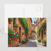 Perugia Italië Reizen Briefkaart (Voorkant / Achterkant)
