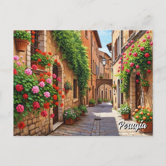 Perugia Italië Reizen Briefkaart (Voorkant)