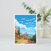 Perugia Italië vintage reisillustratie Briefkaart (Staand voorkant)