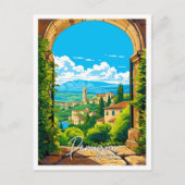 Perugia Italië vintage reisillustratie Briefkaart (Voorkant)