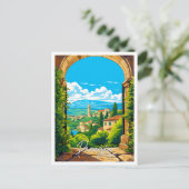 Perugia Italië vintage reisillustratie Briefkaart (Staand voorkant)