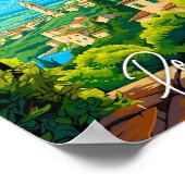 Perugia Italië vintage reisillustratie Poster (Hoek)