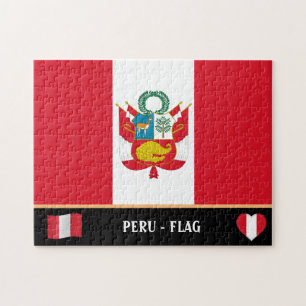 Peruvia Vlag & Peruan land / Peru Jigzaag Puzzle Legpuzzel