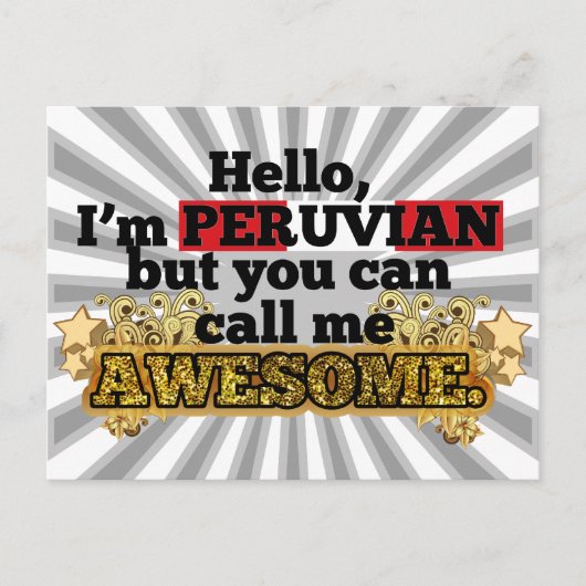 Peruviaan, maar noem me Geweldige Briefkaart (Voorkant)
