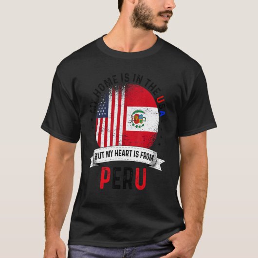 Peruviaans Amerikaans patriothart komt van Peruaan T-shirt (Voorkant)