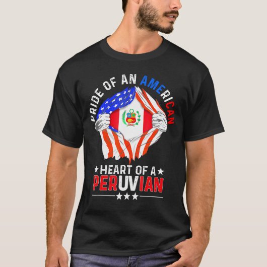 Peruviaans - Amerikaans - pride - buitenlands land T-shirt (Voorkant)
