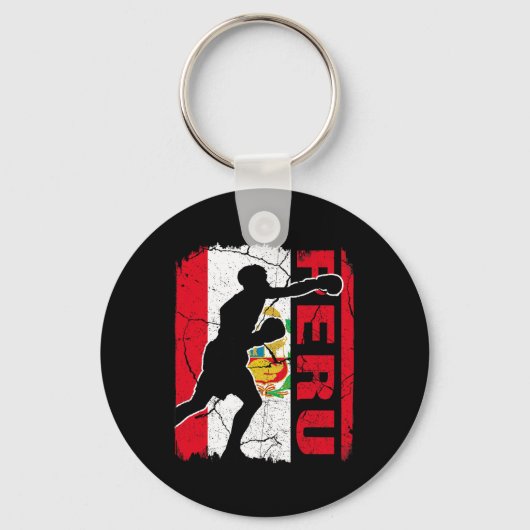 Peruviaans boxingteam Peru Flag Boxing-handschoene Sleutelhanger (Voorkant)