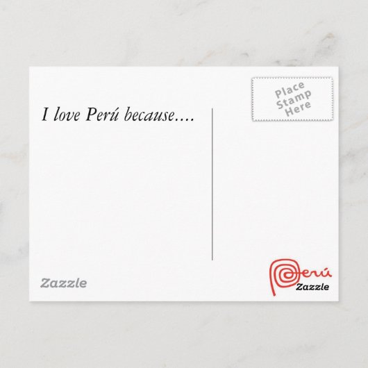 Peruviaans Briefkaart Ceviche (Achterkant)