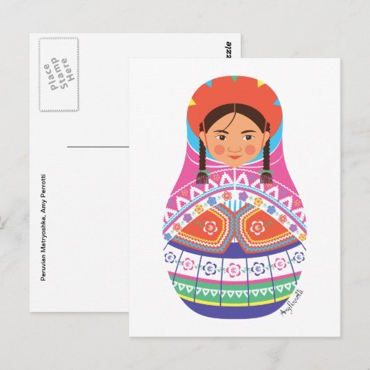 Peruviaans Matryoshka Briefkaart (Voorkant / Achterkant)