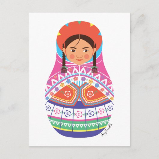 Peruviaans Matryoshka Briefkaart (Voorkant)