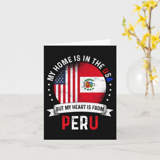 Peruviaanse Amerikaanse Patriottische Hart Is Van  Kaart (Gele Bloem)