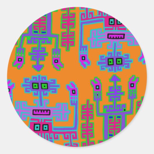 Peruviaanse Koningen Ronde Sticker (Voorkant)