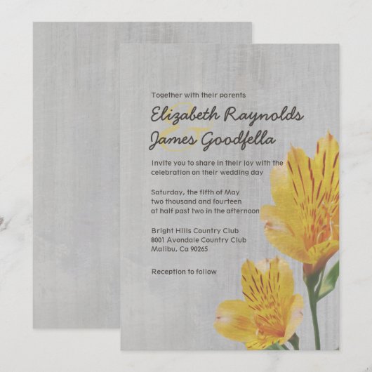  Peruviaanse Lily Wedding Invitations Kaart (Voorkant / Achterkant)