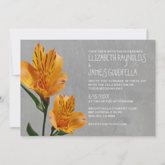Peruviaanse Lily Wedding Invitations Kaart (Voorkant)