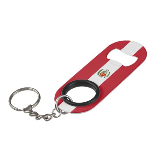 Peruviaanse vlag mini flessenopener (Voorkant Gekanteld)