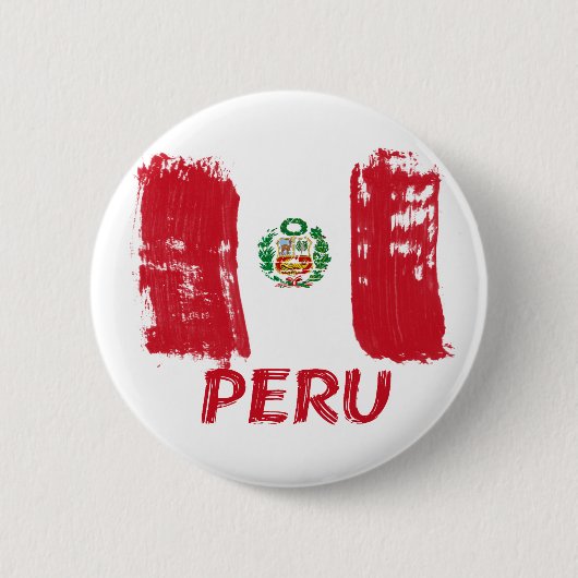 Peruviaanse vlag ronde button 5,7 cm (Voorkant)