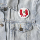 Peruviaanse vlag ronde button 5,7 cm (In situ)