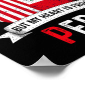 Peruvian American Patriot Heart Is From Peru Flag Poster (Hoek)