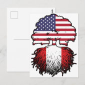 Peruvian American USA Tree Roots Flag Briefkaart (Voorkant / Achterkant)