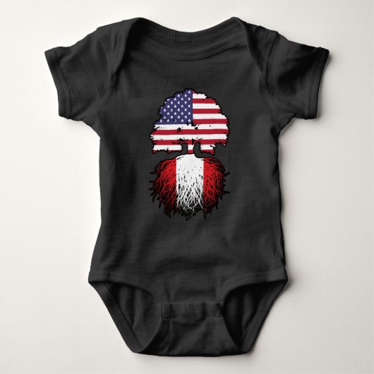 Peruvian American USA Tree Roots Flag Romper (Voorkant)