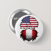 Peruvian American USA Tree Roots Flag Ronde Button 5,7 Cm (Voorkant /achterkant)
