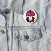 Peruvian American USA Tree Roots Flag Ronde Button 5,7 Cm (In situ)