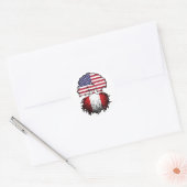 Peruvian American USA Tree Roots Flag Ronde Sticker (Envelop)