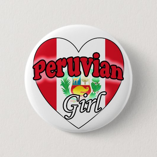 Peruvian Girl Ronde Button 5,7 Cm (Voorkant)