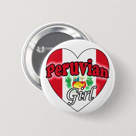 Peruvian Girl Ronde Button 5,7 Cm (Voorkant /achterkant)