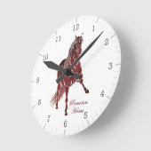 Peruvian Horse Woodcut Ronde Klok (Hoek)