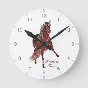 Peruvian Horse Woodcut Ronde Klok