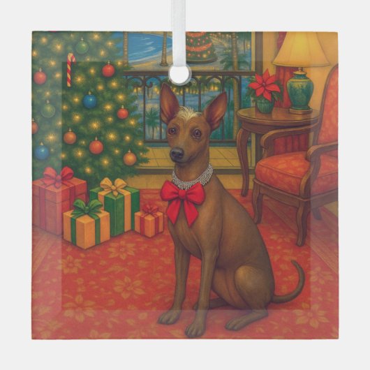 Peruvian Inca Orchid Holiday Card Glas Ornament (Voorkant)