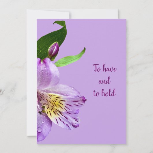 Peruvian Lily Wedding Invitation Kaart (Achterkant)