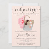 Pervendejaars zilverroze glitterweekend kaart (Voorkant)