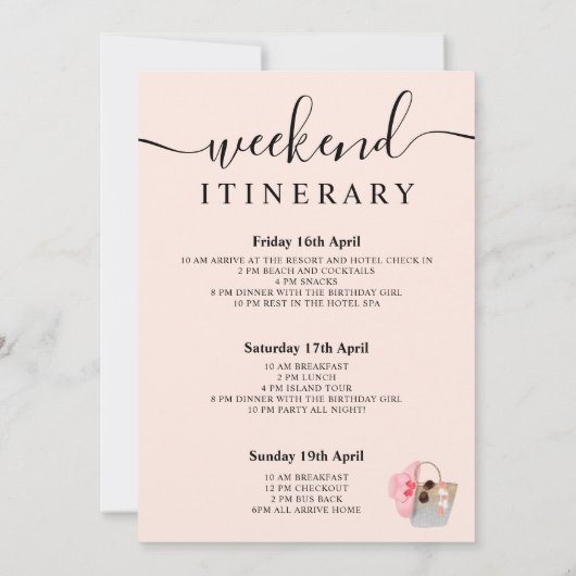 Pervendejaars zilverroze glitterweekend kaart (Achterkant)