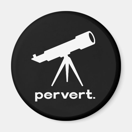 Pervert met telescoop Funny Parodie Humor Magneet (Voorkant)