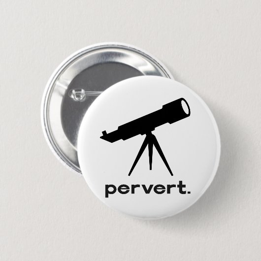 Pervert met Telescope Funny Parody Humor Ronde Button 5,7 Cm (Voorkant /achterkant)