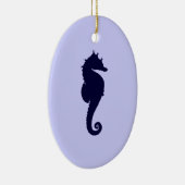 Perwinkle en Dark Blue Zee Horse Keramisch Ornament (Rechts)